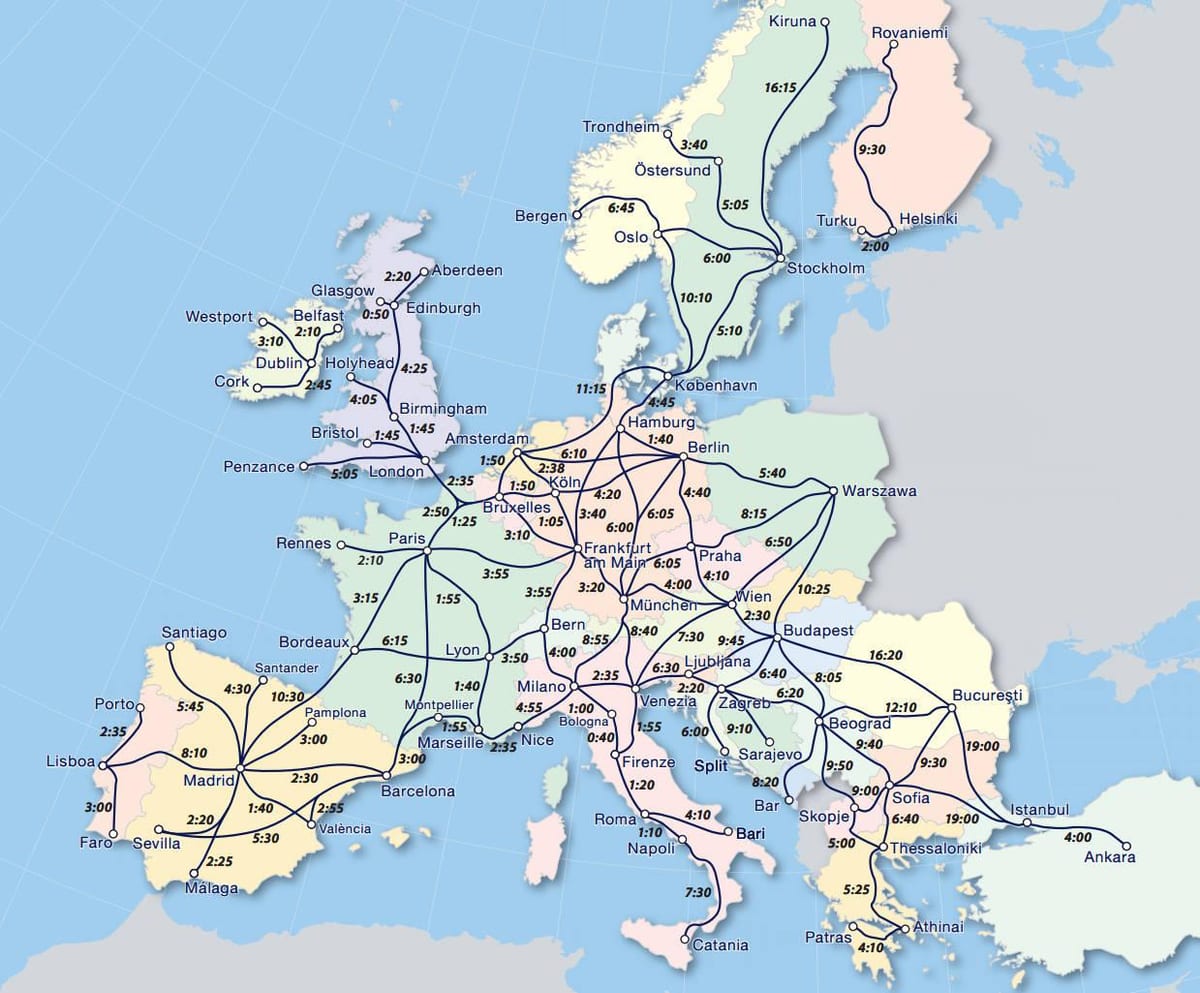 Ramani ya eurail Norway