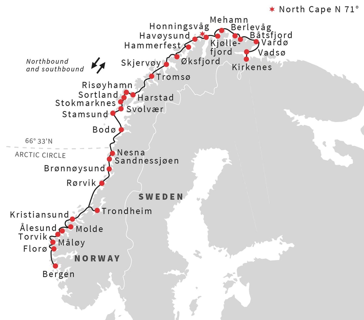 Ramani ya Norway bandari