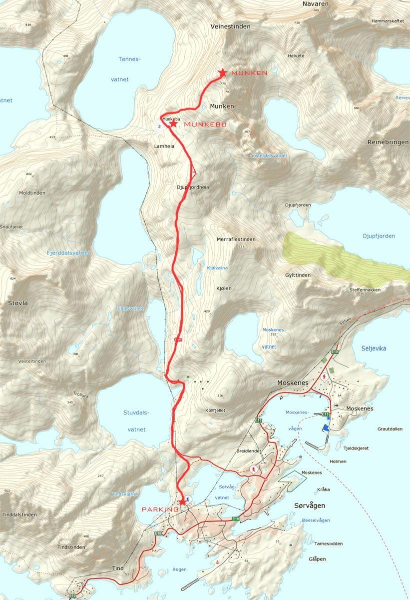 Ramani ya Norway hiking trails