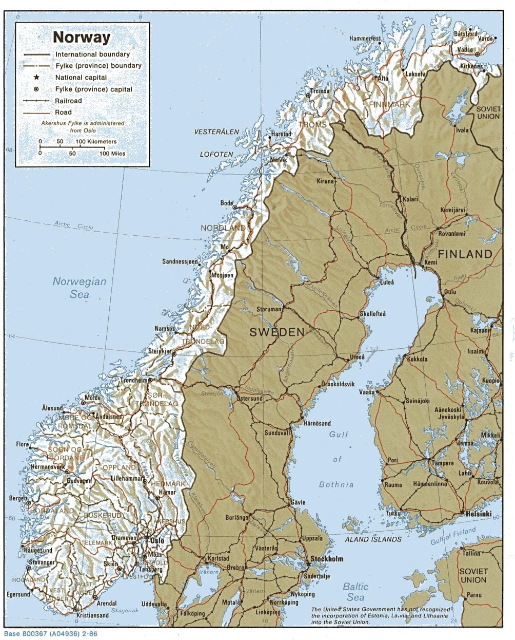 kijiografia ramani ya Norway