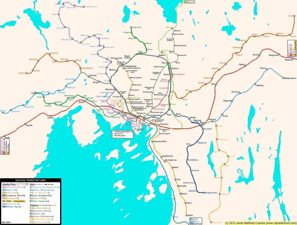Ramani ya Norway metro