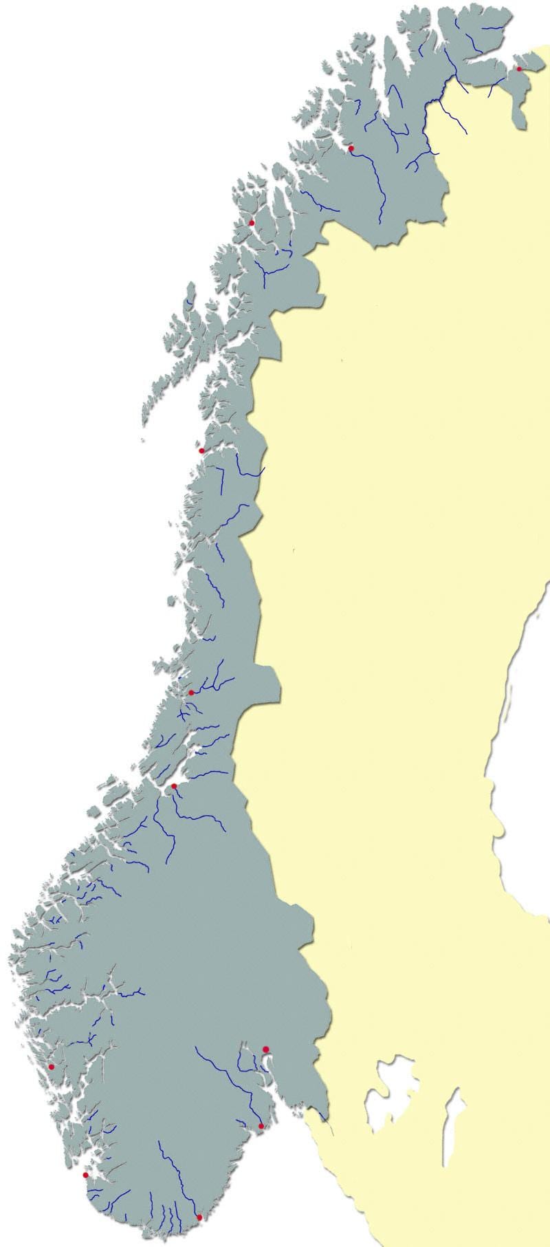 Ramani ya Norway mto