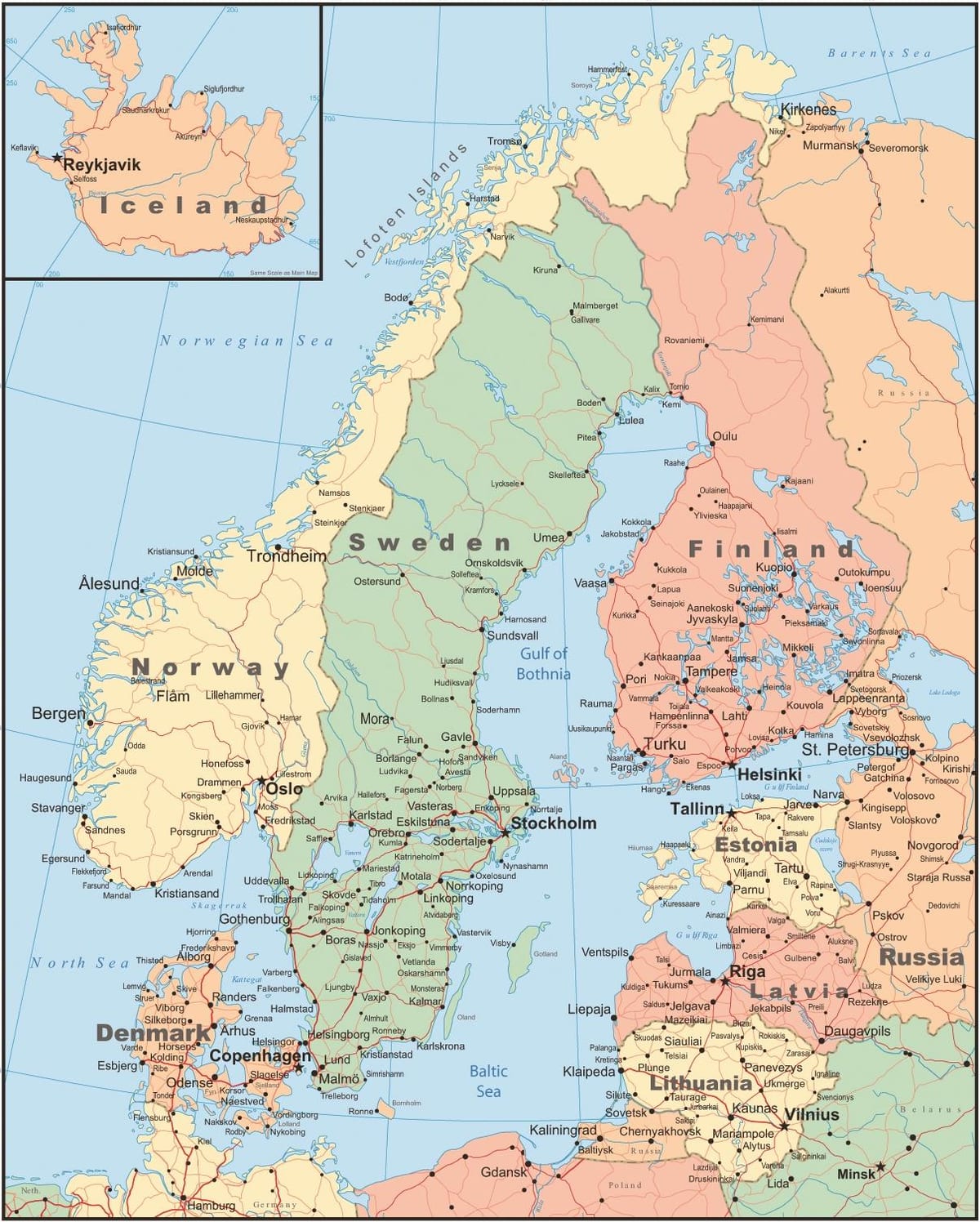 Ramani ya Norway nchi