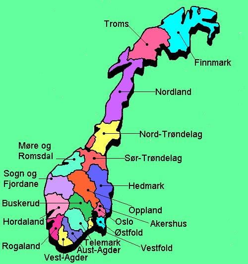 Ramani ya Norway ya taifa ya utalii ya njia