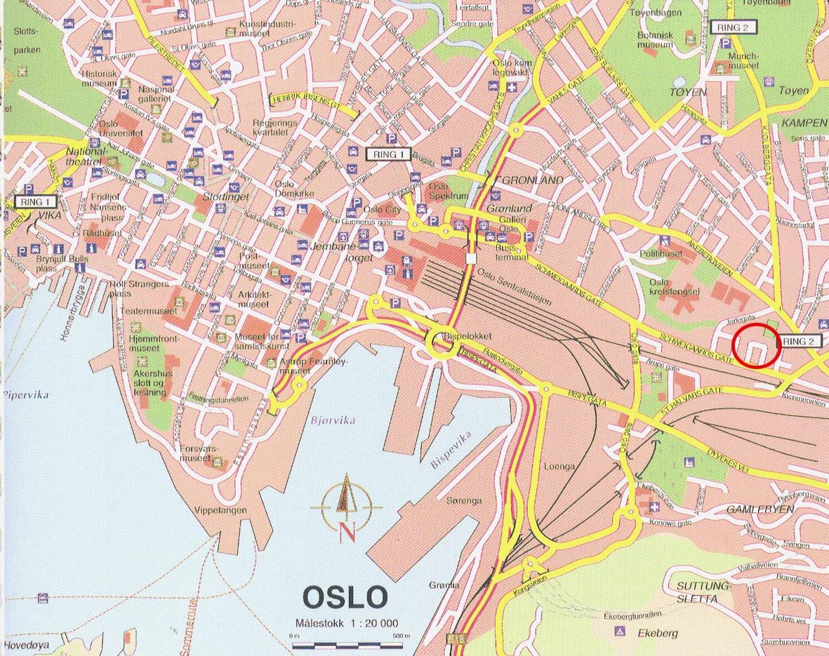 ramani ya oslo Norway city center