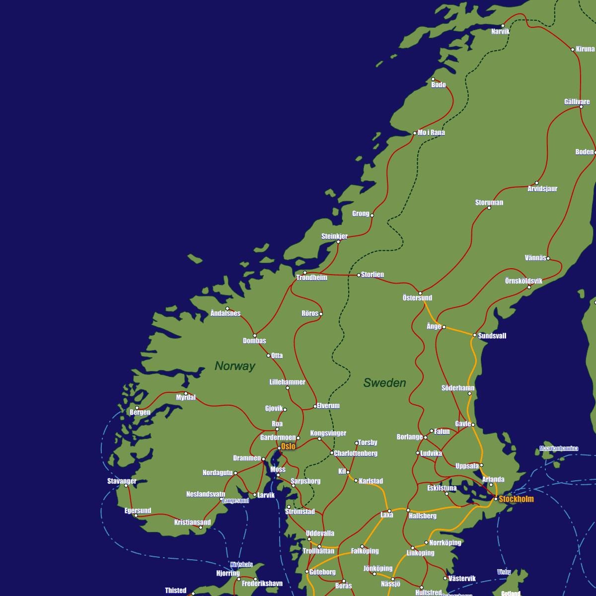 Ramani ya Norway mafunzo kwa njia