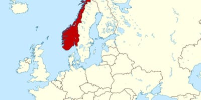 Norway kwenye ramani ya ulaya