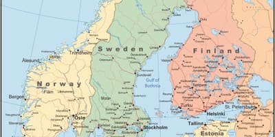 Ramani ya Norway nchi