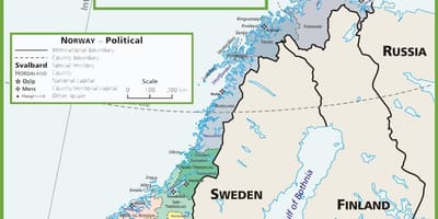 Ramani ya Norway kisiasa 