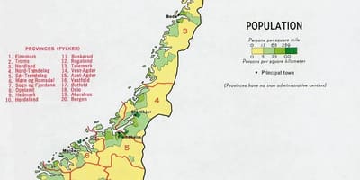 Norway-idadi ya watu ramani